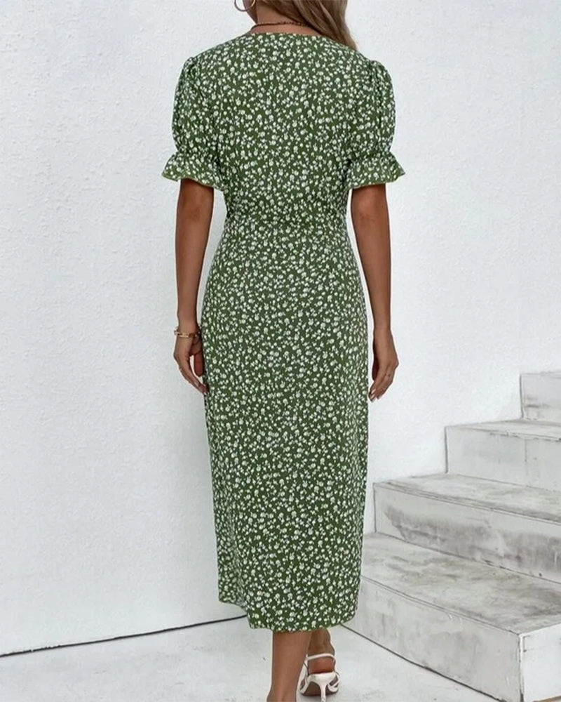 Charlene™ | Fresh Bloom V-Neck Dress