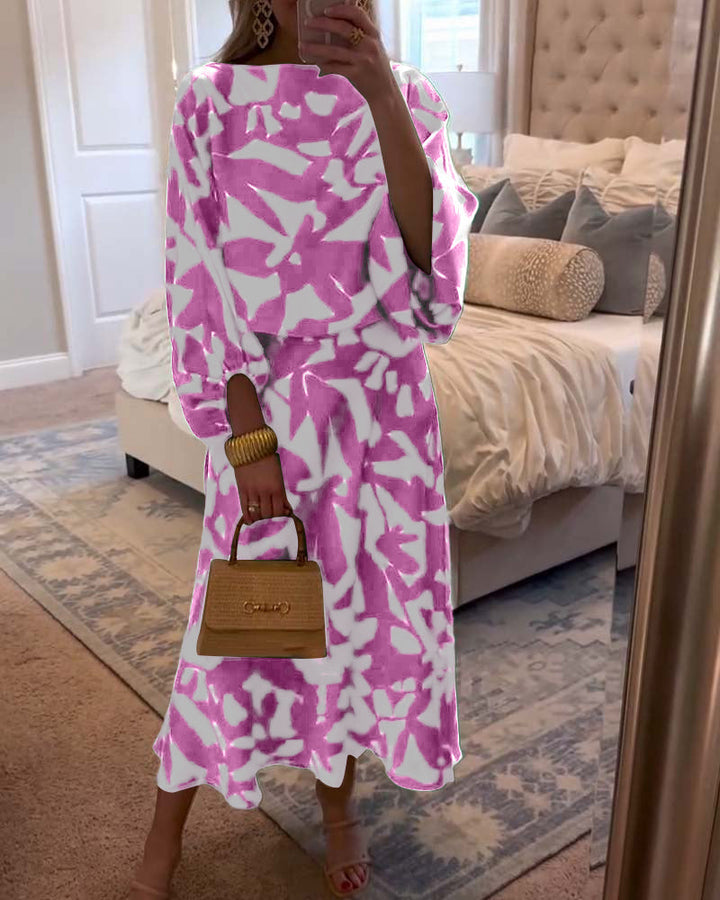 Ashley™ | Two-Piece Printed Set with Lantern Sleeves