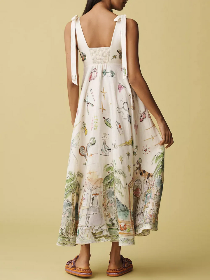 Ayla™ | Painted Ballet Tie Midi Dress