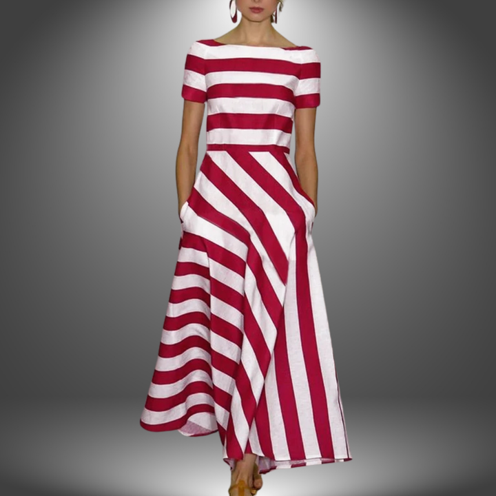 Marcia™ | Handcrafted Striped Maxi Dress