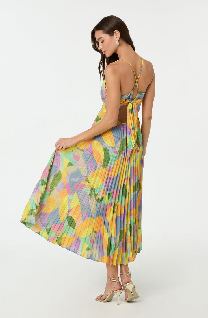 Lisa™ | Pleated Maxi Dress with Floral Print