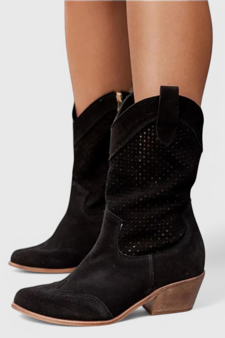 Anne™ | Modern Cowboy Boots with Side Zip