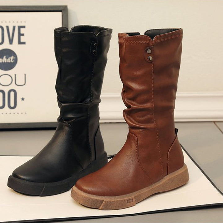 Thea™ | Waterproof Vegan Leather Boots with Zipper