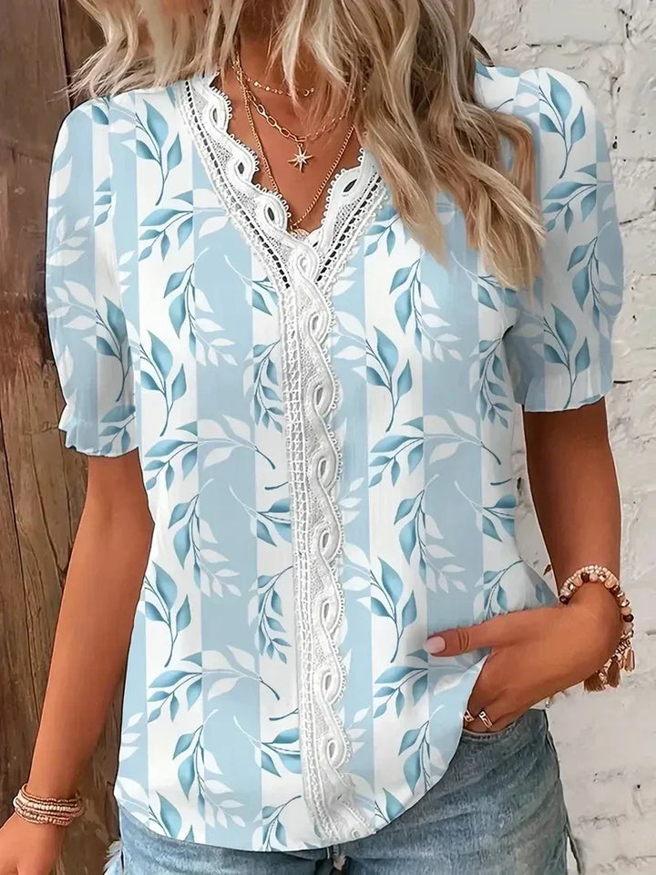 Joann™ | Floral Lace V-Neck Blouse
