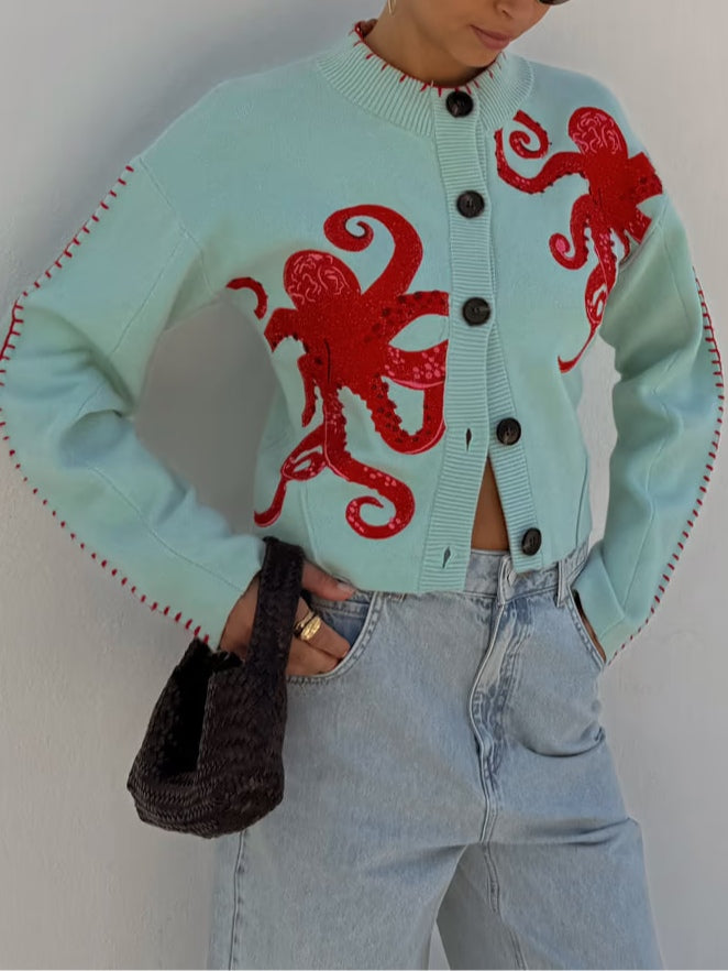 Lois™ | Fun Octopus Pattern Cardigan