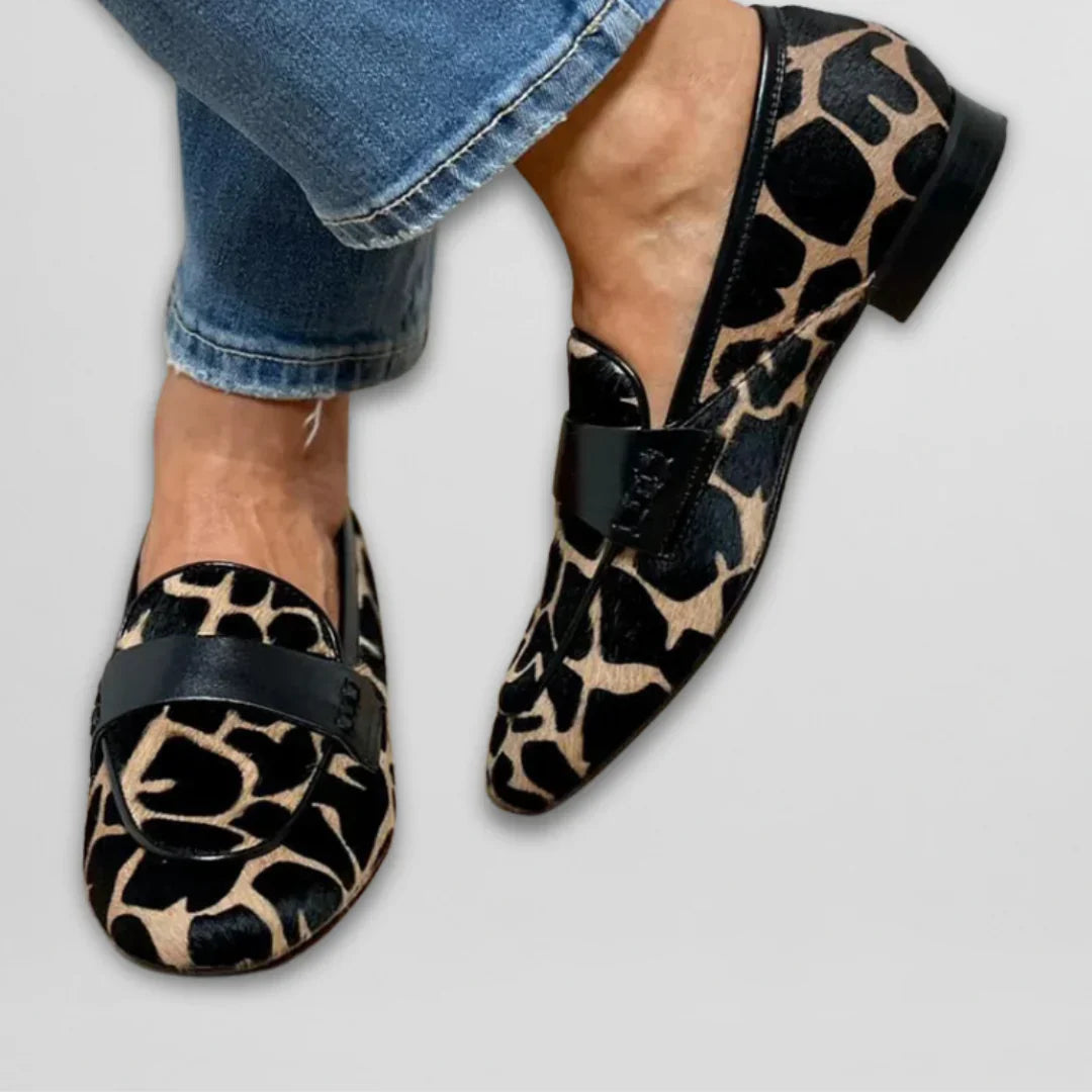 Alecia™ | Cozy and Stylish Cow Print Loafers