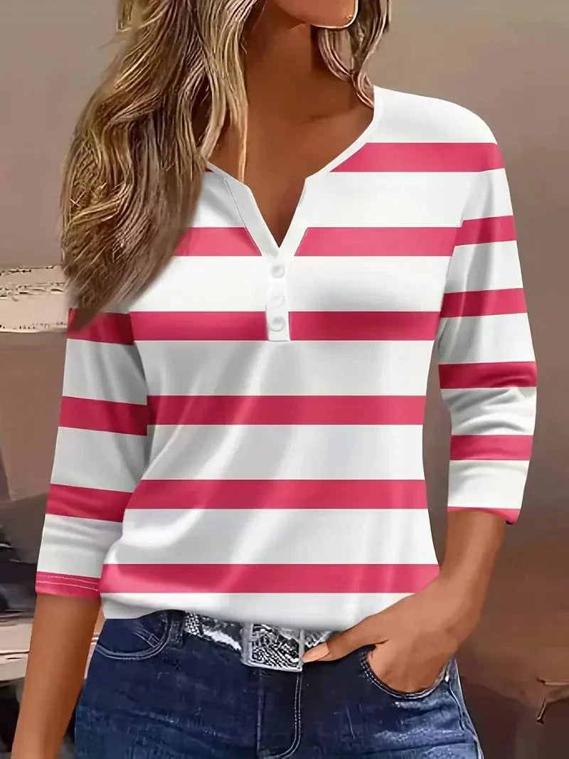 Amelia™ | Striped V-Neck Top