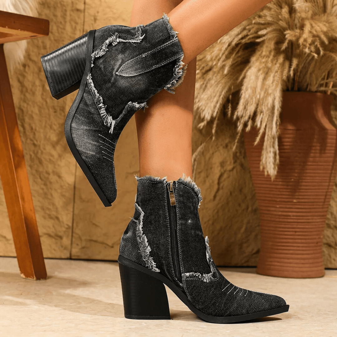Aurela™ | Denim Ankle Boots