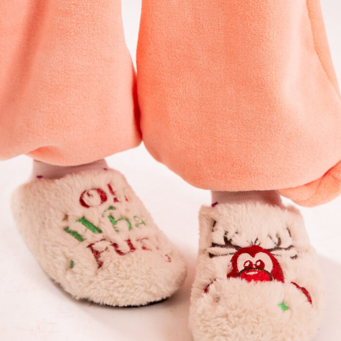 Plush Slippers with Fun Reindeer Desi