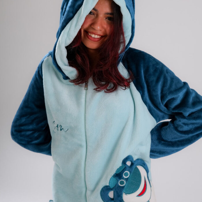 Cozy Bear Fleece Onesie - Blue
